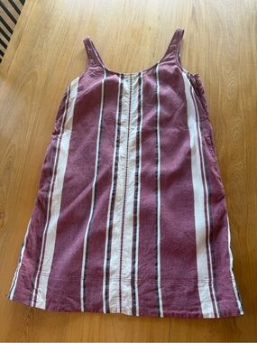 Madewell Mauve and White Striped Mini Dress